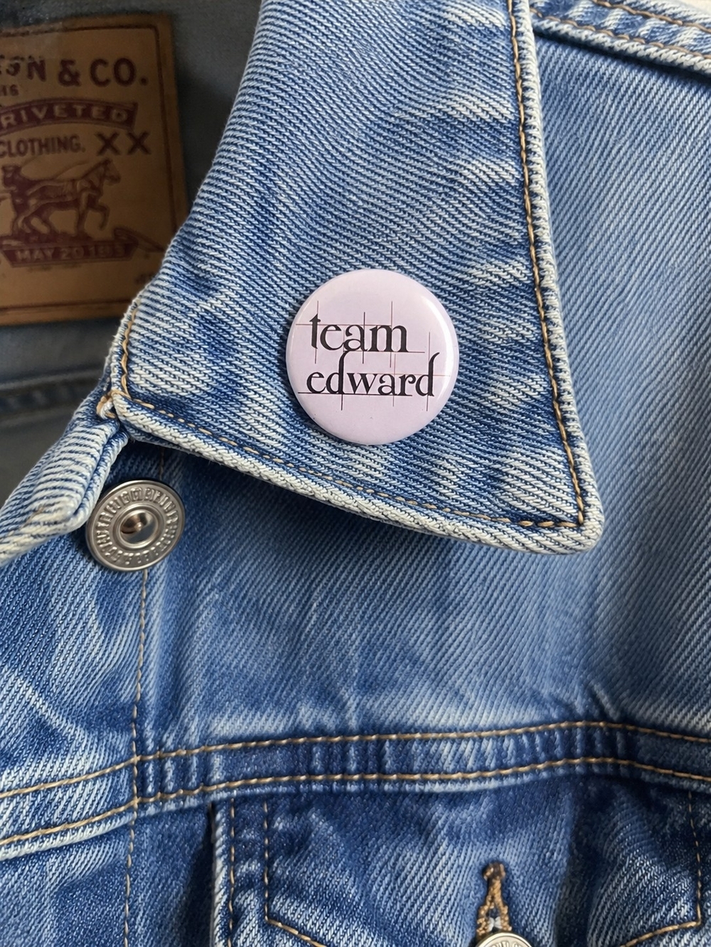 'Team Edward' Twilight Button Pin Brooch New Edward Cullen